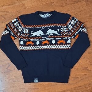 Men's Red Bull Team Racing Navy and Orange Sweater